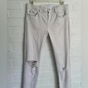 Stylish Ripped Skinny Jeans in Light Beige IRO